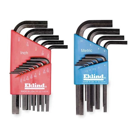 22 Piece Metric/SAE L-Shape Hex Key Set, 11122