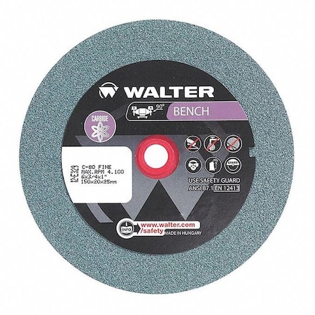 Grinding Wheel,T1 6"x3/4"x1" 80g Fine