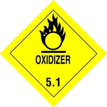 4" x 4" Adhesive Back Shipping Labels, Oxidizer, Pk50