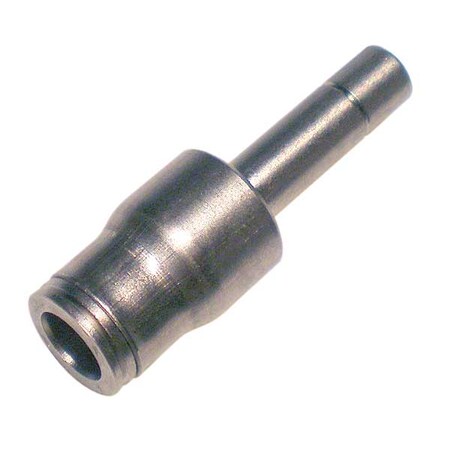 Push-Fit Adapter Fitting, 1/4 in Tube Size, Brass, Silver