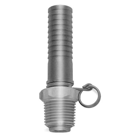 Swivel Hose Adapt,3/4 MGHT/Hose Barb,SS