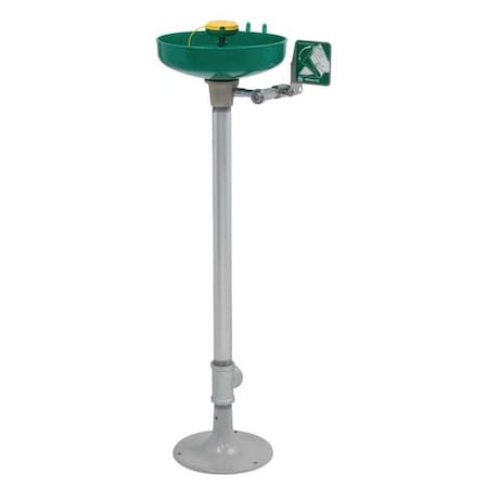 Plumbed Eyewash, Floor Mount, Plumbed, 38 in H., 15 in W