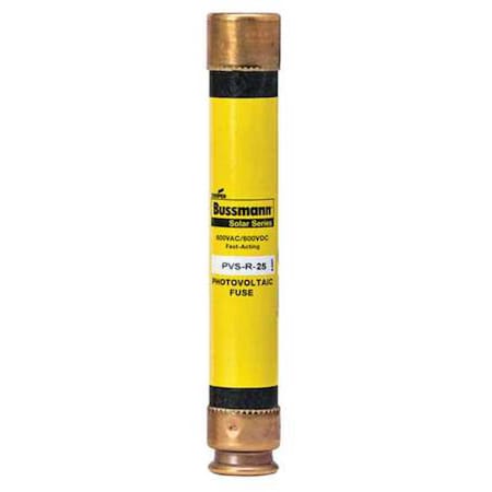 Solar Fuse, 25A, Fast-Acting, 600V AC, Cylindrical