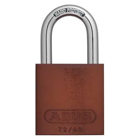 Lockout Padlock, Keyed Alike, Aluminum, Brown, 1 in Shackle Height, 1 1/2 in Body Width, 12 PK