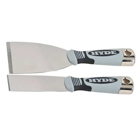 Putty Knife Set, Stiff, 1-1/2, 3" W, 2 Pc., Standards: ANSI
