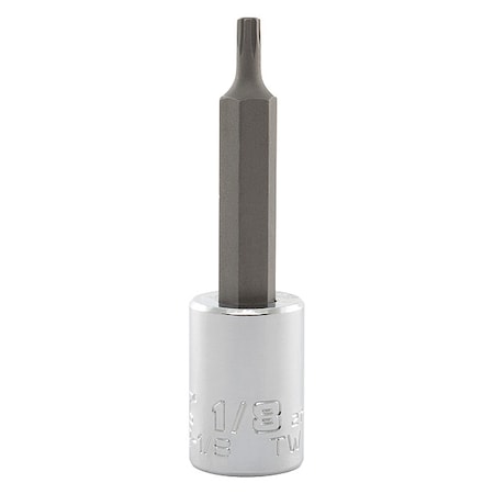 3/8 in Drive Hex Socket Bit SAE 1/8 in Tip, 2 3/4 in L