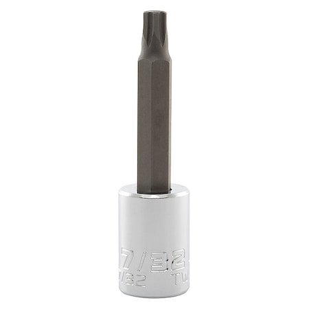 3/8 in Drive Hex Socket Bit SAE 7/32 in Tip, 2 3/4 in L