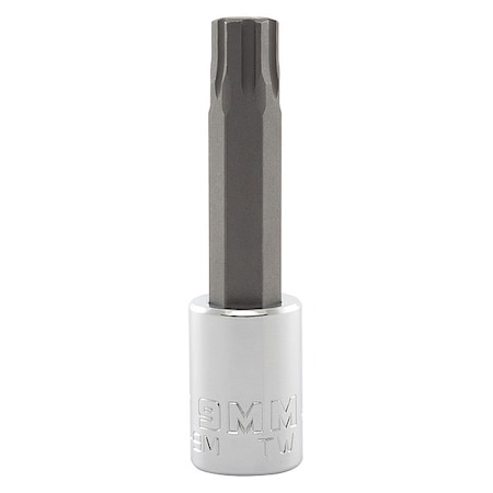 3/8 in Drive Hex Socket Bit Metric 9 mm Tip, 2 3/4 in L