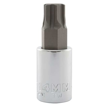 1/2 in Drive Hex Socket Bit SAE 14 mm Tip, 2 3/4 in L