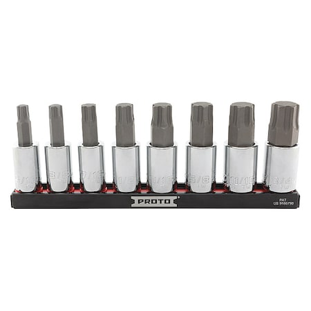 1/2 in Drive Socket Bit Set, SAE, 8 pcs