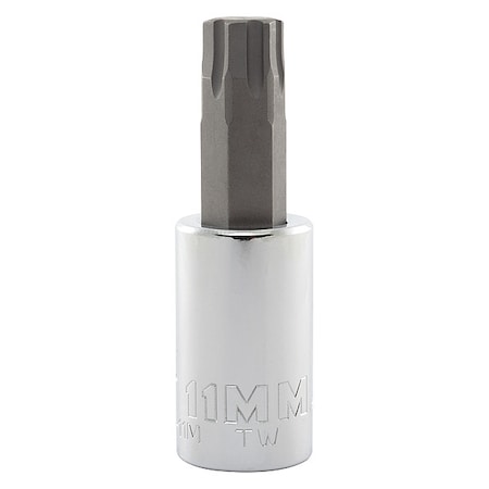 1/2 in Drive Hex Socket Bit SAE 11 mm Tip, 2 3/4 in L