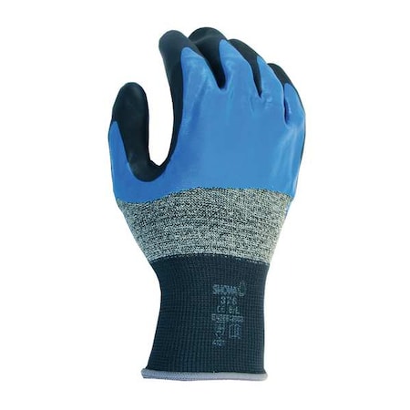 Coated Gloves, Foam Nitrile, Smooth, Palm, 6 Abrasion Level, Gray, S (6) 1 PR