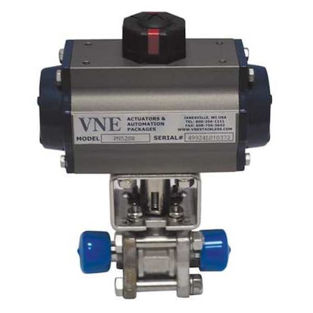 2" Clamp Stainless Steel Pneumatic Ball Valve Inline