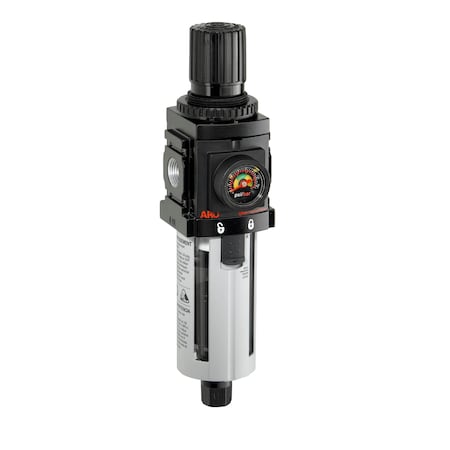 FRL Piggyback,Air Inlet 1/4",NPT,72 scfm