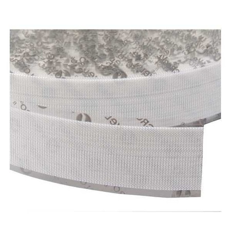 Reclosable Fastener, Rubber Adhesive, 75 ft, 1 in W, White