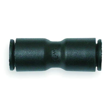 Push-Fit Union Fitting, 16mm Tube Size, Fiberglass-Reinforced Nylon, Black
