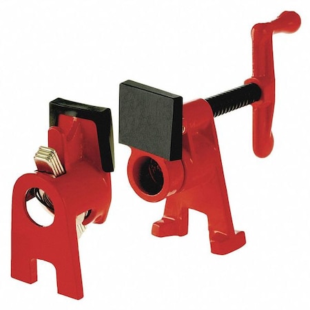 Pipe Clamp, Cast Iron Handle and 2-1/8" Throat Depth