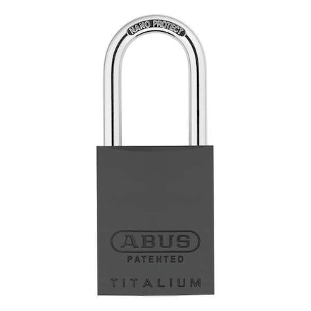 Padlock, Keyed Alike, Long Shackle, Rectangular Aluminum Body, Steel Shackle, 1 in W