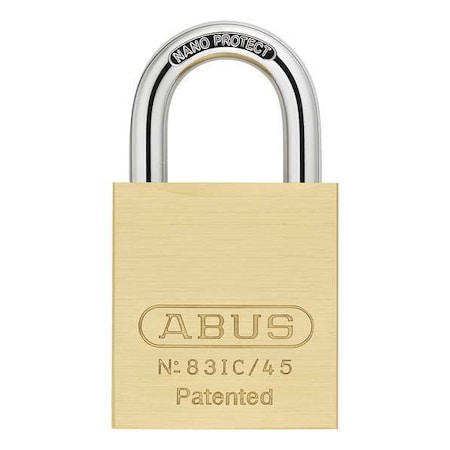 Padlock, Coreless, Standard Shackle, Rectangular Brass Body, Steel Shackle, 1 in W