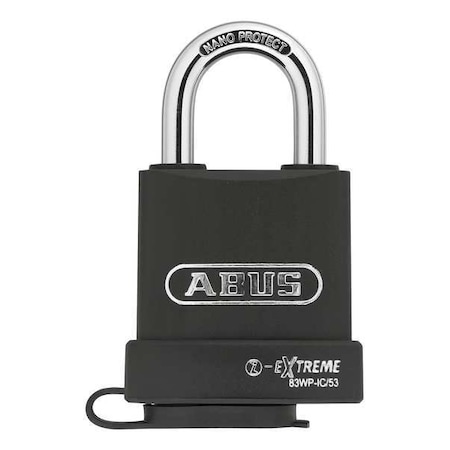 Padlock, Coreless, Standard Shackle, Rectangular Hardened Steel Body, Steel Shackle, 1 in W