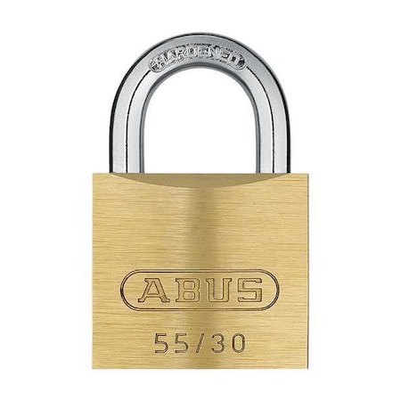 Padlock, Keyed Alike, Standard Shackle, Rectangular Brass Body, Steel Shackle, 9/16 in W