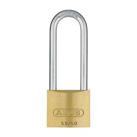 Padlock, Keyed Alike, Long Shackle, Rectangular Brass Body, Steel Shackle, 13/16 in W