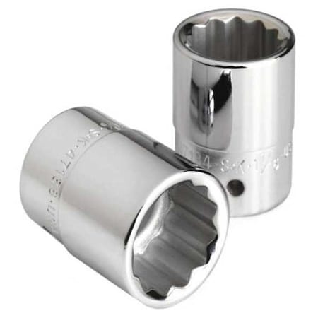 1/2 in Drive, 1-5/16" SAE Socket, 12 Points,  Steel, Chrome, 1 5/16 in