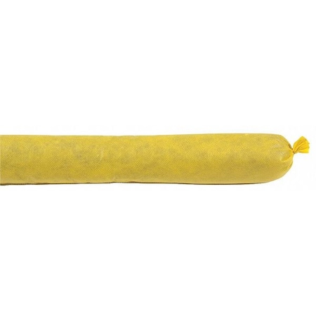 Sorbent Sock, 8 gal, 3 in x 48 in, Biohazard Liquids, Yellow, 10 PK