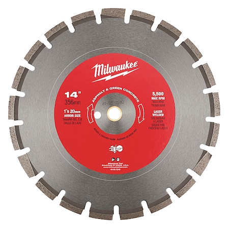 14 in. Segmented Asphalt and Green Concrete Cutting Blade