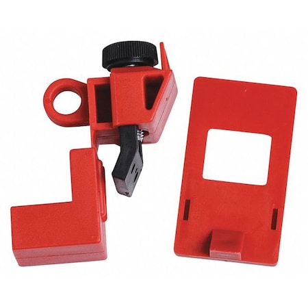 Circuit Breaker Lockout,Red,2-13/64" H
