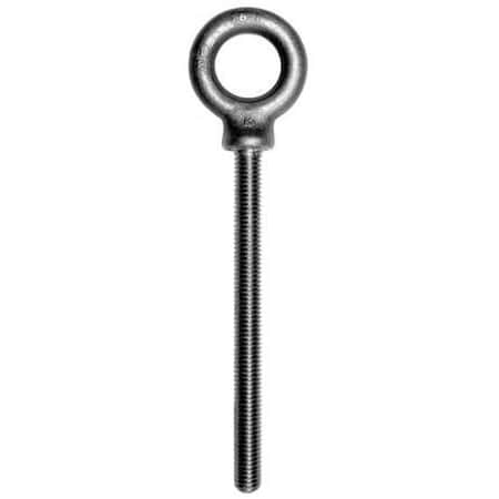 Eye Bolt With Shoulder, 1/2"-13, 6 in Shank, 1-3/16 in ID, Steel, Plain