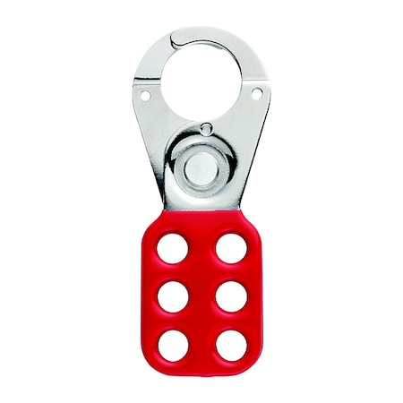 Lockout Hasp, Standard Hasp, 1 in Opening Size, Max Number of Padlocks - 6, Steel, Red