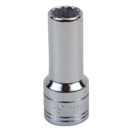 3/8 " Drive, 9mm Metric, Socket, 12 Points,   Chrome, 9 mm