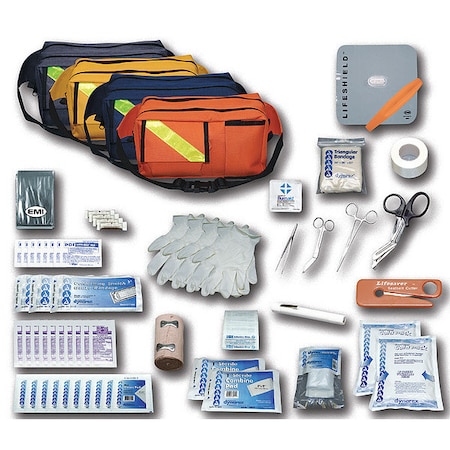 Trauma Kit, Nylon Bag, 74 Components, 3 People Served