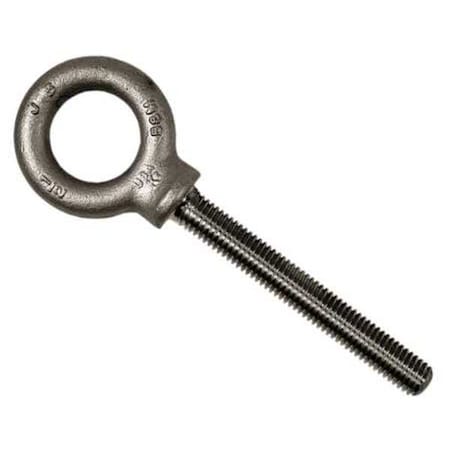 Eye Bolt With Shoulder, 1/4"-20, 2 in Shank, 3/4 in ID, Steel, Plain