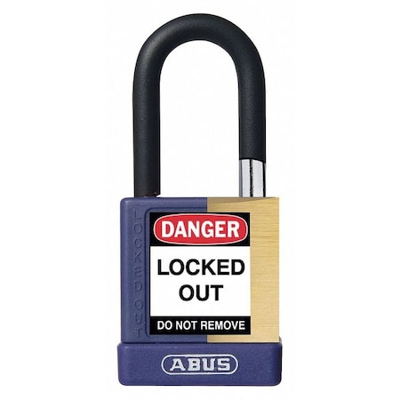 Keyed Padlock, Open, Rectangular Steel Body, Hardened Steel Shackle, 3/4 in W