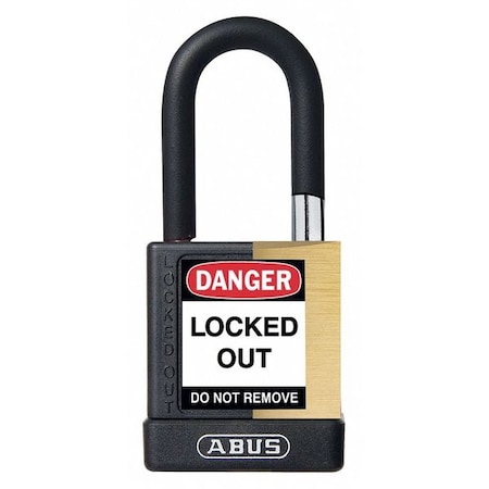 Keyed Padlock, Open, Rectangular Steel Body, Hardened Steel Shackle, 3/4 in W