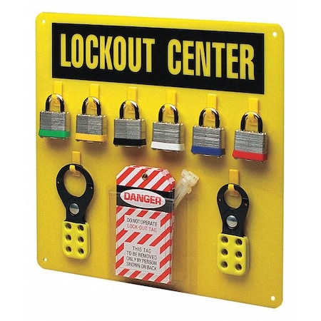 Lockout Station,Black/Yellow,14" H