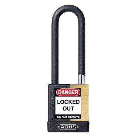 Keyed Padlock, Open, Rectangular Steel Body, Hardened Steel Shackle, 3/4 in W