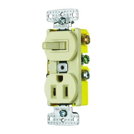 Combination Device, Ivory, 120VAC/125VDC