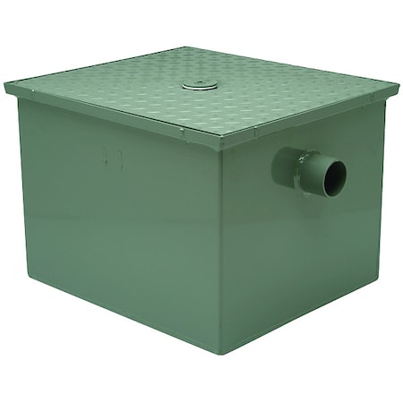 2" Pipe Dia., Steel, Grease Interceptor Trap