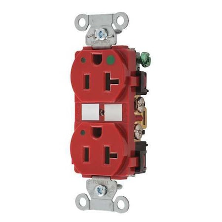 Straight Blade Receptacle, 5-20R, 20 A, 125V AC, 2 Pole, 3 Wire, Flush Mount, Grounded