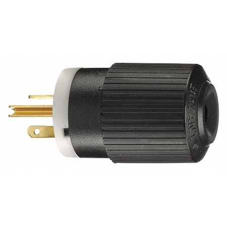 Straight Blade Plug, 5-20P, 20 A, 125V AC, 2 Pole, Screw Terminals, Grounded