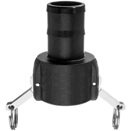Cam and Groove Fitting, Polyprop, C, 1/2" Cplr x 1/2" Hose Shank