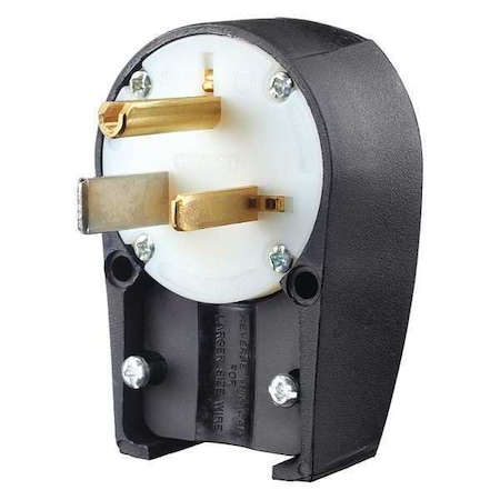 Straight Blade Plug, 5-50P, 50 A, 125V AC, 2 Pole, Screw Terminals, Grounded