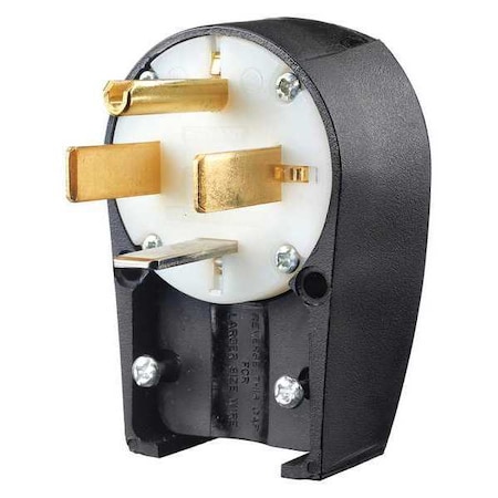 Straight Blade Plug, 14-60P, 60 A, 125/250V AC, 3 Pole, Screw Terminals, Grounded