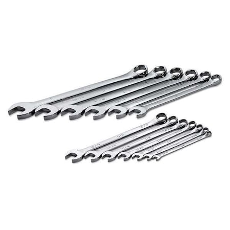 Combo Wrench Set,Long,1/4-1 In,13 Pc