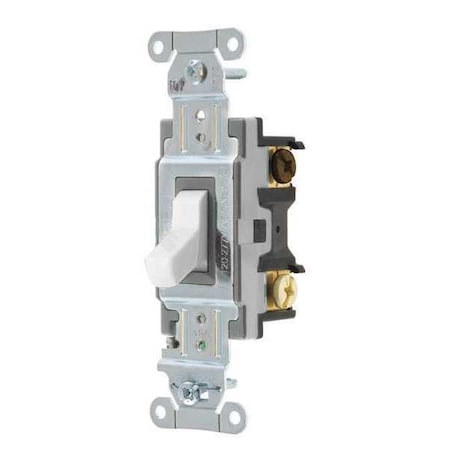 Wall Switch,15A,Wht,1/2 HP,3-Way Switch