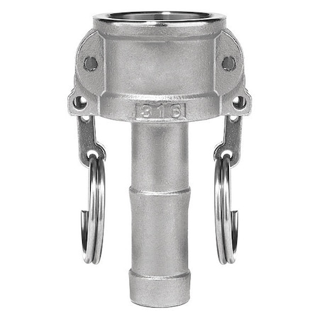 Cam and Groove Fitting, 304SS, C, 1-1/2" Cplr x 1-1/2" Hose Shank
