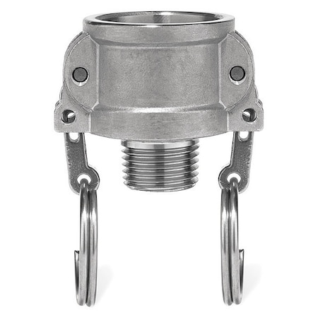 Cam and Groove Fitting, 304SS, B, 1-1/2" Coupler x 1-1/2" Male NPT